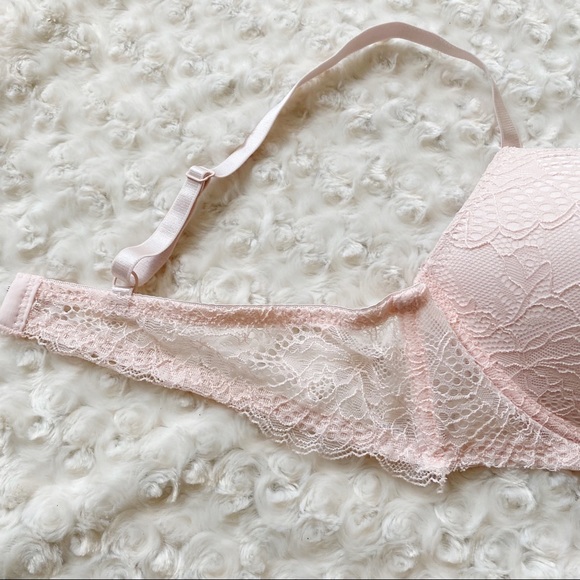 NEW Adrienne Vittadini Studio Lace Padded Sexy Blush Pink Delicate Bra 38C - Picture 3 of 6